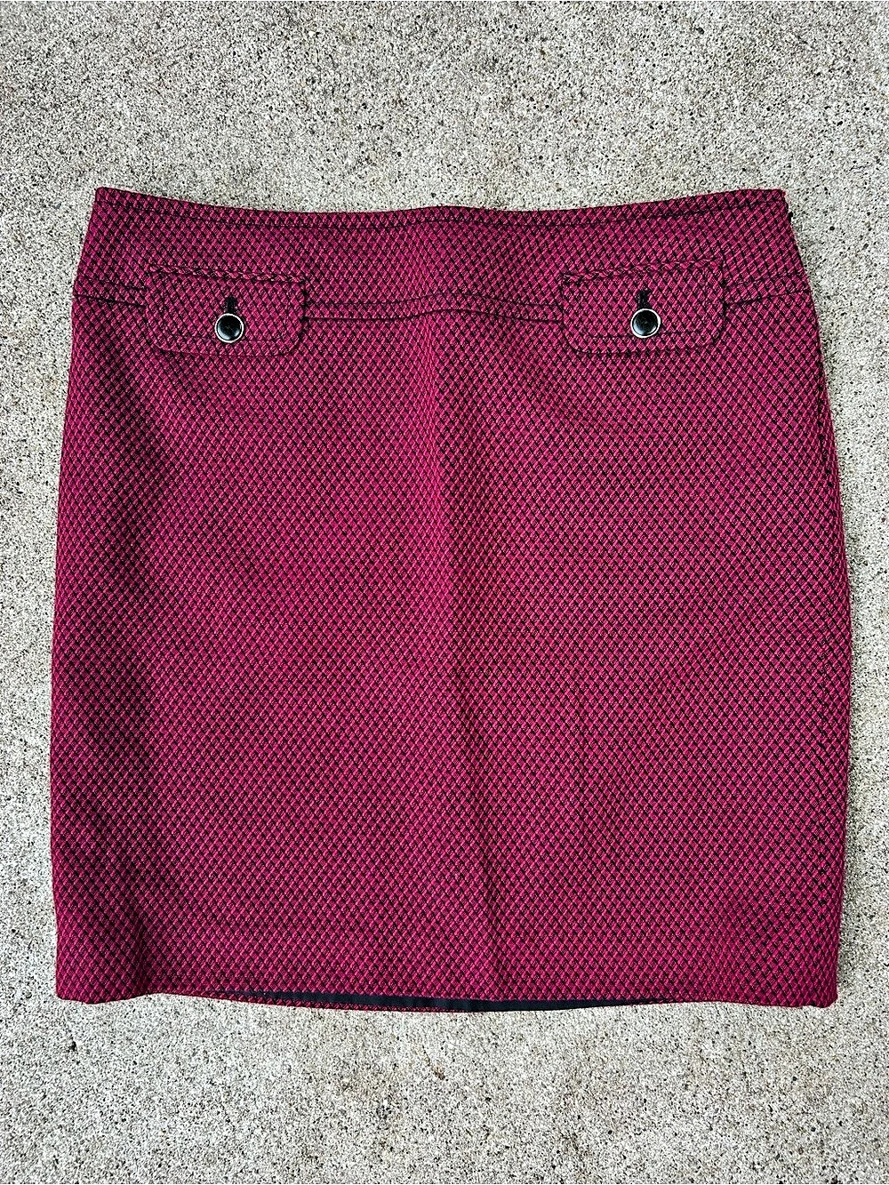 Ann Taylor LOFT Geometric Mini Skirt in Pink & Black Size 10